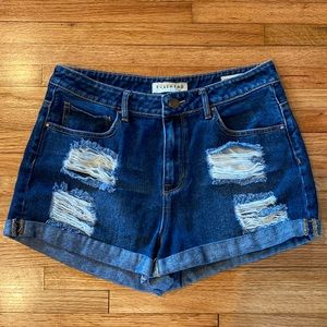 Bullhead Denim Co. distressed cuffed Jean shorts size 30